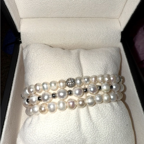 3 sets of 6mm Freshwater Pearl Bracelet from the brand Cernucci Multi Sets - Picture 1 of 14